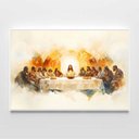 Ver imagem 3 de Quadro Decorativo Santa Ceia Aquarela Sala Quarto Casa Escritório