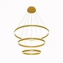 Ver imagem 1 de Pendente Led Circular Triplo 226w 3000k Bivolt Alumínio Escovado Dourado com Acrílico e Cabo de 4m