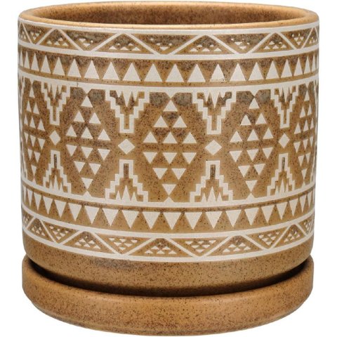 Cachepô Vaso Decorativo Planta Home&co Cerâmica 11x11x11cm Marrom