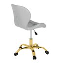 Ver imagem 2 de Cadeira Office Eiffel Slim Base Giratória Cinza - Dourado Brilho