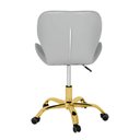 Ver imagem 6 de Cadeira Office Eiffel Slim Base Giratória Cinza - Dourado Brilho