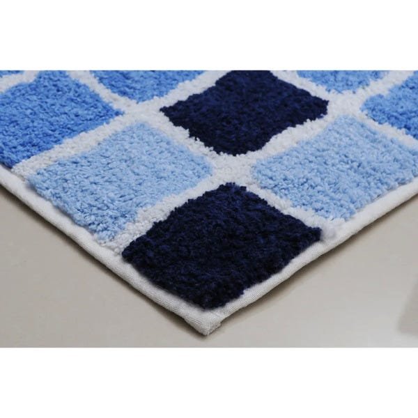 Tapete de Banheiro Algodão Retangular Vizapi Pastilha Vz3870 50x70cm Azul - 3