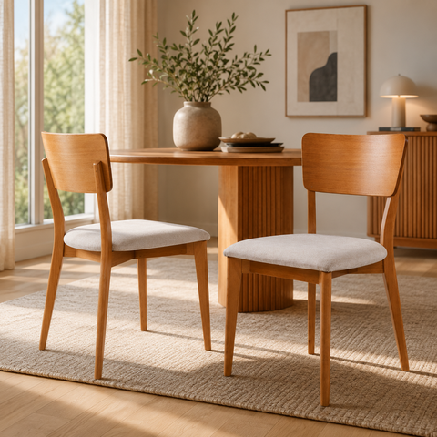 Conjunto Viena 2 Cadeiras para Sala de Jantar Art Assentos Bege