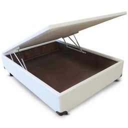 Base Box Baú 39x128x188 Suede Branco - 1