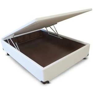 Base Box Baú 39x128x188 Suede Branco