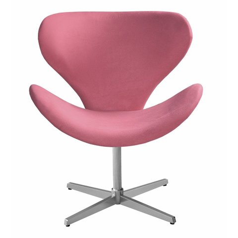 Poltrona Isis Giratória de Metal Cadeira Decorativa Pé Metal Recepção, Sala, Escritório - Suede Rosa