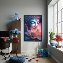 Ver imagem 2 de Quadro Buda Flor de Lotus - 70x50cm:moldura Branca