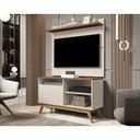 Ver imagem 1 de Conjunto Painel com Rack Fenix Off White-Freijó - Giga