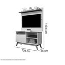 Ver imagem 2 de Conjunto Painel com Rack Fenix Off White-Freijó - Giga