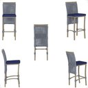 Ver imagem 5 de Mesa Bistrô e 2 Banquetas Roma Fendi Corda Náutica Estofado 10 Trama Original