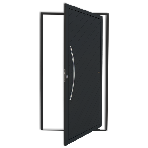 Porta Pivotante Alumínio Lambril Savana c/Puxador e.Preto 100 Brimak