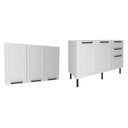 Ver imagem 2 de Cozinha Compacta Modulada Americana 5 Portas 3 Gavetas sem Tampo MDF Grazi Branco