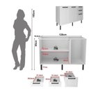 Ver imagem 5 de Cozinha Compacta Modulada Americana 5 Portas 3 Gavetas sem Tampo MDF Grazi Branco