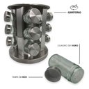Ver imagem 2 de Porta Condimentos e Temperos Giratório com 12 Potes em Aço Inox e Vidro