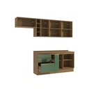 Ver imagem 2 de Armário de Cozinha Completa Garrafeiro 100% Mdf 260cm Nogueira/verde Celeste Kappesberg