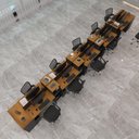 Ver imagem 1 de Estação de Trabalho 10 Lugares Smart Office 10 Mesas 8 Armários 2 Aparadores - Preto e Cedro