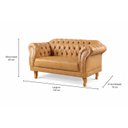 Ver imagem 4 de Sofá Chesterfield 2 Lugares Couro Sintético Duque