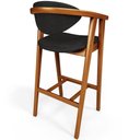 Ver imagem 4 de Kit 05 Banquetas Alta Cozinha Bancada Bar Sala de Jantar Fixa Cecília L02 Couríssimo Preto