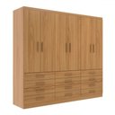 Ver imagem 2 de Guarda-roupa Casal Arkansas 6 Portas 12 Gavetas Cinamomo - Pnr Móveis