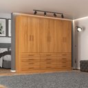 Ver imagem 1 de Guarda-roupa Casal Arkansas 6 Portas 12 Gavetas Cinamomo - Pnr Móveis
