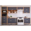 Ver imagem 1 de Kit Cozinha Modulada 6 Peças Eloise (3aéreos+2balcões+1paneleiro) Cz023 Freijo/titanium - Mgm