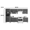 Ver imagem 2 de Kit Cozinha Modulada 6 Peças Eloise (3aéreos+2balcões+1paneleiro) Cz023 Freijo/titanium - Mgm