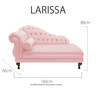 Recamier Decorativo Larissa 160 Cm Direito de Quem Senta Corano Rosa Bebe - Mb Decor - 4