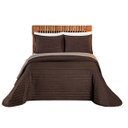 Ver imagem 4 de Cobre Leito Cama Casal 3 peças Colcha 200 fios Dupla Face Colors:Tabaco/ Camafeu
