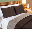 Ver imagem 3 de Cobre Leito Cama Casal 3 peças Colcha 200 fios Dupla Face Colors:Tabaco/ Camafeu