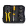 Ferramenta de Crimpar Terminal Tubular Ilhós 8 em 1 com Estojo Importado - 1