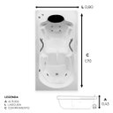 Ver imagem 2 de Banheira Retangular Hierro Sigma Completa com Hidro