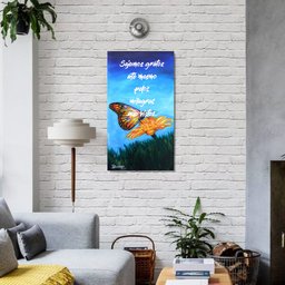 Quadro Decorativo Estilo Painel Pintado a Mão com Frase Medindo 61 X 34 Cm - 2