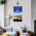 Ver imagem 1 de Quadro Decorativo com Frase Motivacional para Parede Medindo 61 X 34 Cm Azul Amarelo
