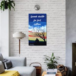 Quadro Decorativo com Frase Motivacional para Parede Medindo 61 X 34 Cm Azul Amarelo - 1