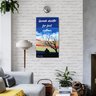 Quadro Decorativo com Frase Motivacional para Parede Medindo 61 X 34 Cm Azul Amarelo - 1