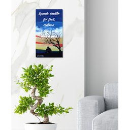 Quadro Decorativo com Frase Motivacional para Parede Medindo 61 X 34 Cm Azul Amarelo - 2