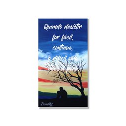 Quadro Decorativo com Frase Motivacional para Parede Medindo 61 X 34 Cm Azul Amarelo - 3