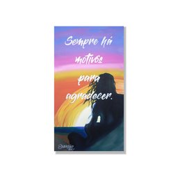 Quadro Decorativo com Frase Medindo 61 X 34 Cm Pintado a Mão Roxo Rosa Amarelo - 3