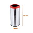 Ver imagem 2 de Lixeira Inox 25L Aro Esmaltado Cesto De Lixo Reciclável Cozinha - Laranja