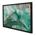 Ver imagem 1 de Quadro Decorativo Abstrato Mármore Verde Safira em Moldura Caixa Tacolado Moldura Trad 1cm Preta com