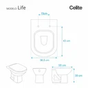 Ver imagem 3 de Assento Sanitário Poliéster Life Branco para vaso Celite 1.6gpf 6lpf