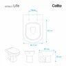 Assento Sanitário Poliéster Life Branco para vaso Celite 1.6gpf 6lpf - 3