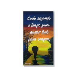 Quadro Pintura Original a Mão em Óleo com Frase Medindo 34 X 61 Cm - 3