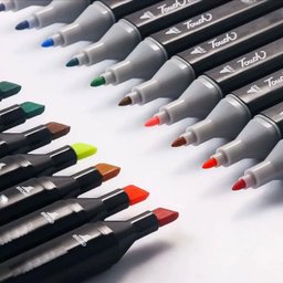Estojo Canetinhas 60 Cores Caneta Permanente Ponta Dupla Marcador Bolsa Faculdade Trabalho Arte Arqu - 3