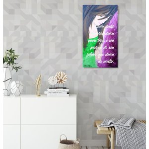 Quadro com Frase Decorativo para Parede Original Pintado a Mão Medindo 61 X 34 Cm