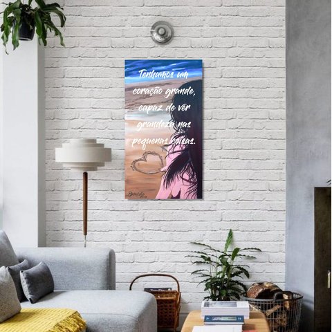 Quadro com Frase Motivacional Decorativo para Parede Original Medindo 61x 34 Cm