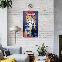 Quadro com Frase Motivacional Decorativo para Parede Pintado a Mão em Óleo 61 X 34 Cm - 2