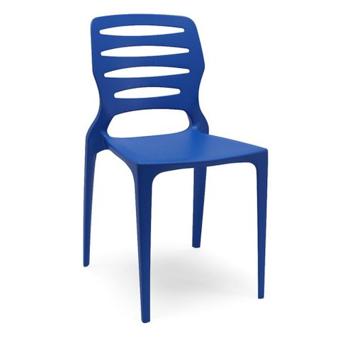 Cadeira para Cozinha Área Gourmet Jardim Empilhável Larsen P03 Azul - Lyam Decor