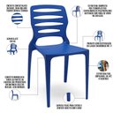 Ver imagem 2 de Cadeira para Cozinha Área Gourmet Jardim Empilhável Larsen P03 Azul - Lyam Decor