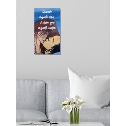 Quadro Decorativo com Frase Motivacional Pintado a Mão Medindo 61 X 34 Cm - 1